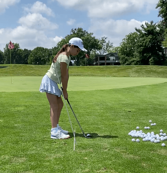 Golfer hitting a short-game shot
